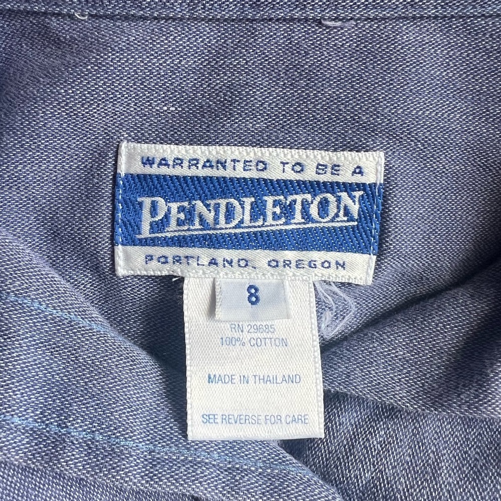 Pendleton Blue Button Down Long Sleeve Shirt - Si… - image 5